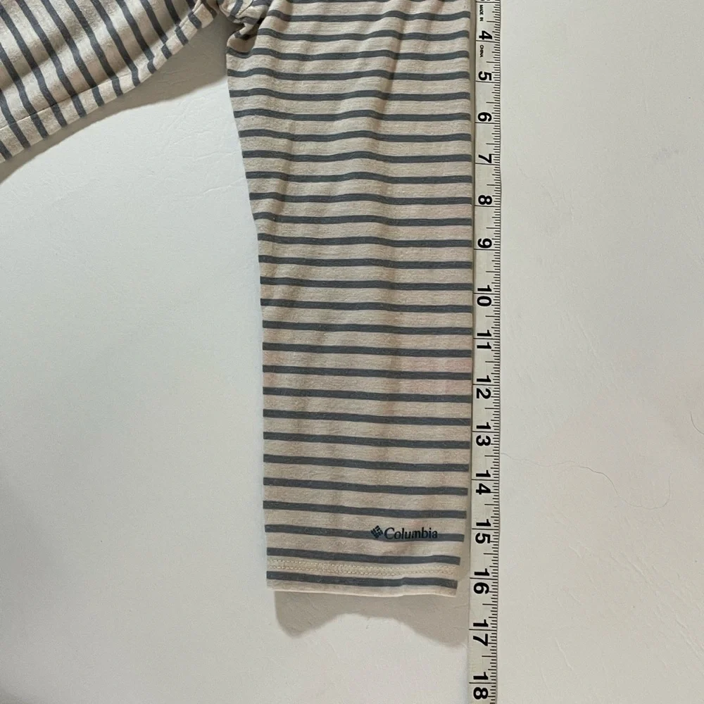 Columbia Womens T-Shirt Scoop Neck Multicolor Stripe Stretch 3/4 Sleeve Medium - Picture 5 of 9